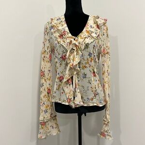 MNG floral blouse
